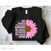 She Whispers Back I Am The Storm Pink Flower Sweatshirt thumb 2