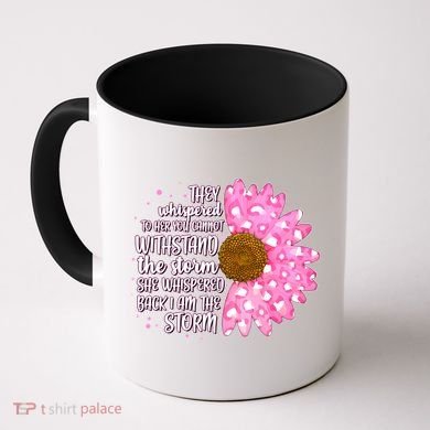 She Whispers Back I Am The Storm Pink Flower Coffee Mug