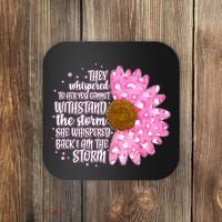 She Whispers Back I Am The Storm Pink Flower Coaster thumb 0