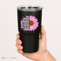 She Whispers Back I Am The Storm Pink Flower Tumbler thumb 2