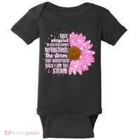 She Whispers Back I Am The Storm Pink Flower Baby Bodysuit thumb 0