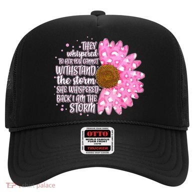 She Whispers Back I Am The Storm Pink Flower Hat