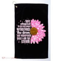 She Whispers Back I Am The Storm Pink Flower Golf Towel thumb 0