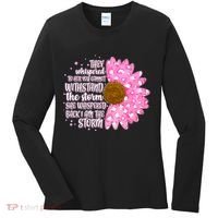 She Whispers Back I Am The Storm Pink Flower Women's Long Sleeve Shirt thumb 0