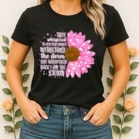 She Whispers Back I Am The Storm Pink Flower Women's T-Shirt thumb 2