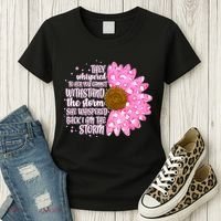 She Whispers Back I Am The Storm Pink Flower Women's T-Shirt thumb 3