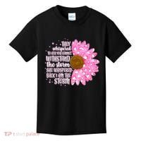 She Whispers Back I Am The Storm Pink Flower Kids T-Shirt thumb 0