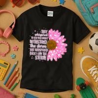 She Whispers Back I Am The Storm Pink Flower Kids T-Shirt thumb 3
