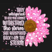 She Whispers Back I Am The Storm Pink Flower Kids T-Shirt thumb 4