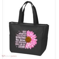 She Whispers Back I Am The Storm Pink Flower Tote Bag thumb 3