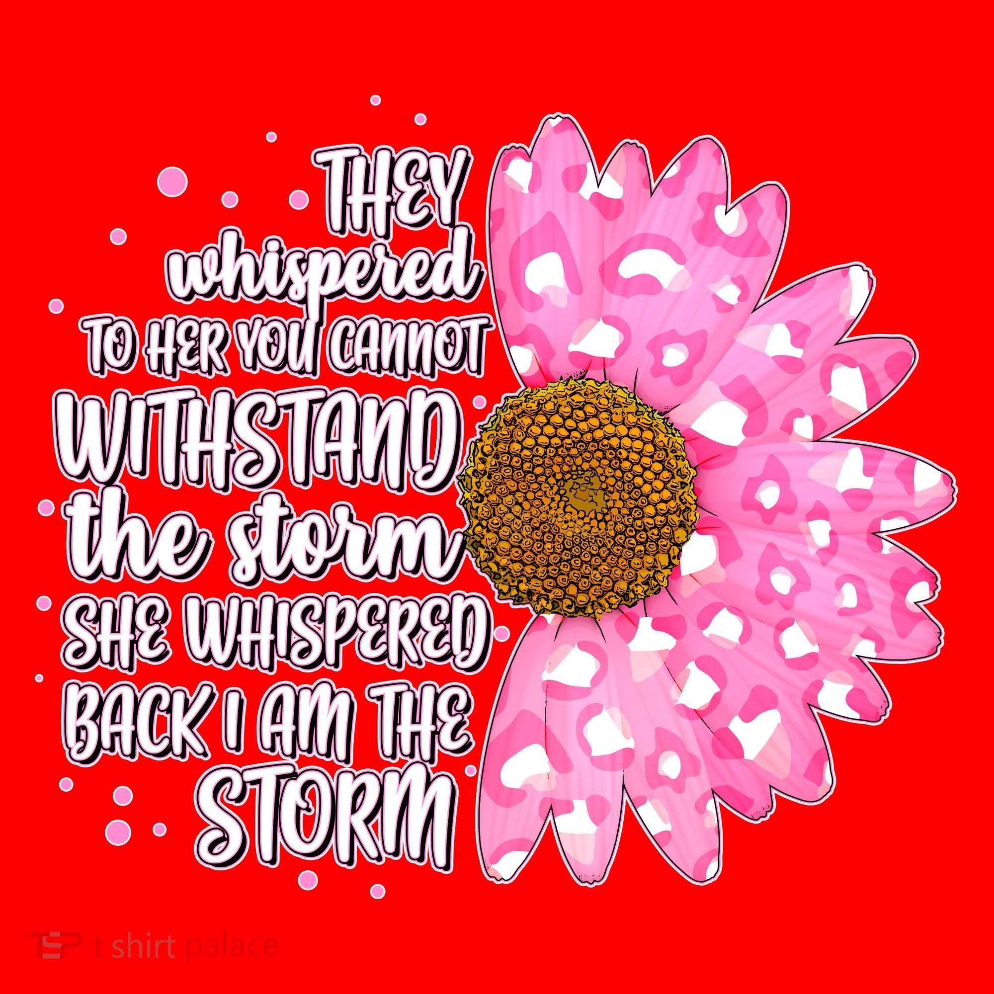 She Whispers Back I Am The Storm Pink Flower Santa Hat