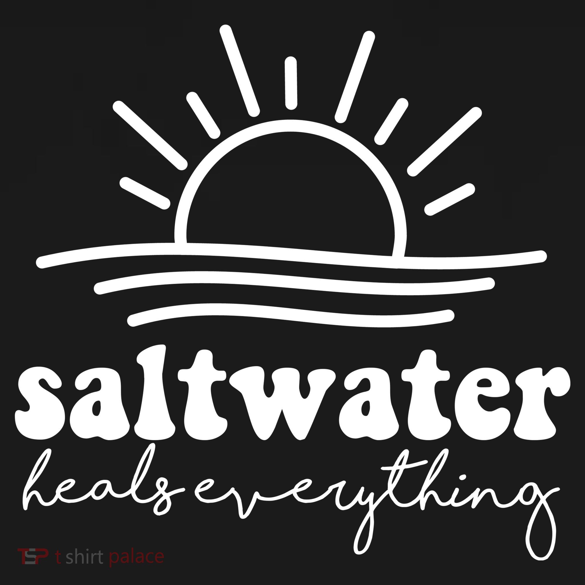 Saltwater Heals Everything Sunset Doggie Tank