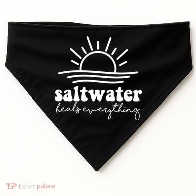 Saltwater Heals Everything Sunset USA-Made Doggie Bandana