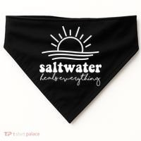 Saltwater Heals Everything Sunset USA-Made Doggie Bandana thumb 0