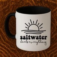 Saltwater Heals Everything Sunset Coffee Mug thumb 2