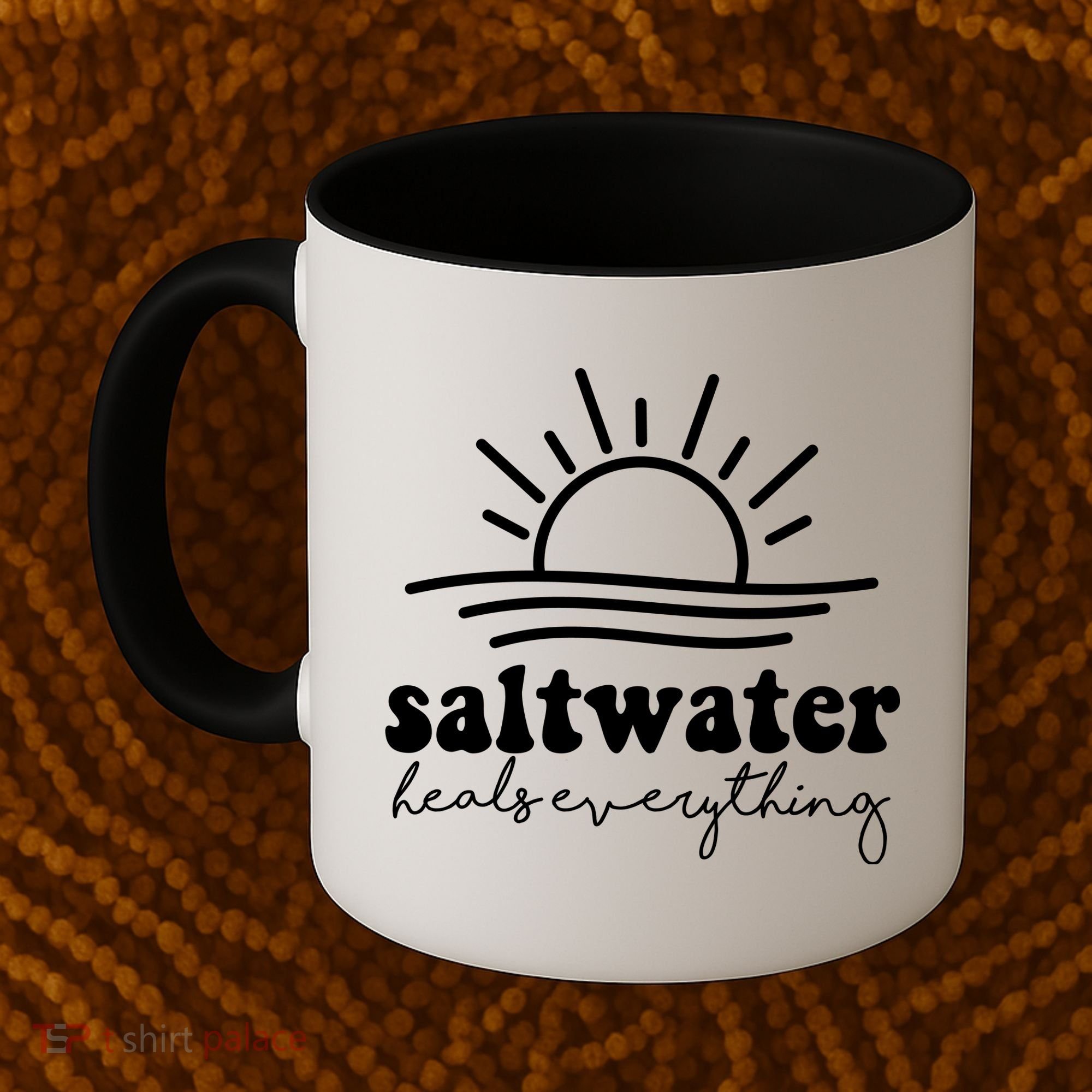 Saltwater Heals Everything Sunset Coffee Mug