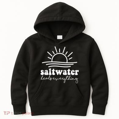 Saltwater Heals Everything Sunset Kids Hoodie