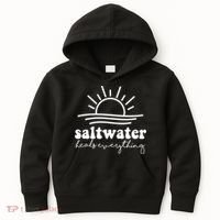 Saltwater Heals Everything Sunset Kids Hoodie thumb 0