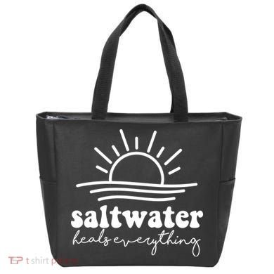 Saltwater Heals Everything Sunset Tote Bag