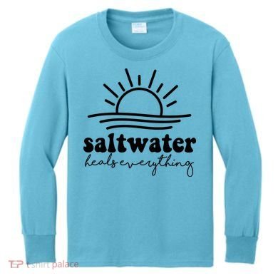 Saltwater Heals Everything Sunset Kids Long Sleeve Shirt