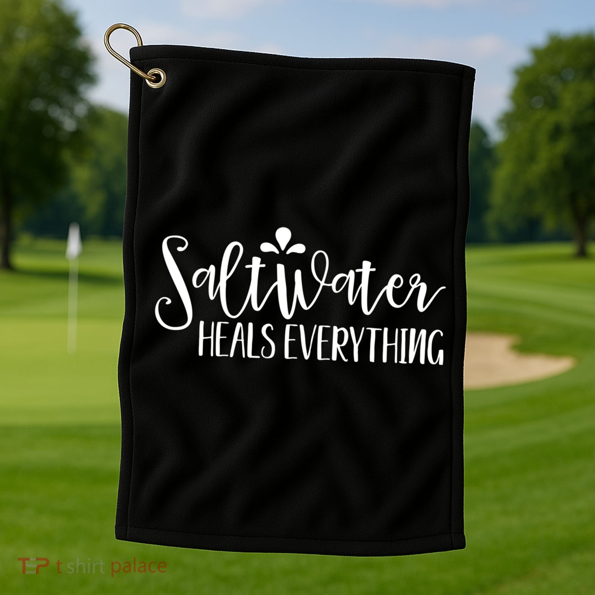 Saltwater Heals Everything Gift Golf Towel