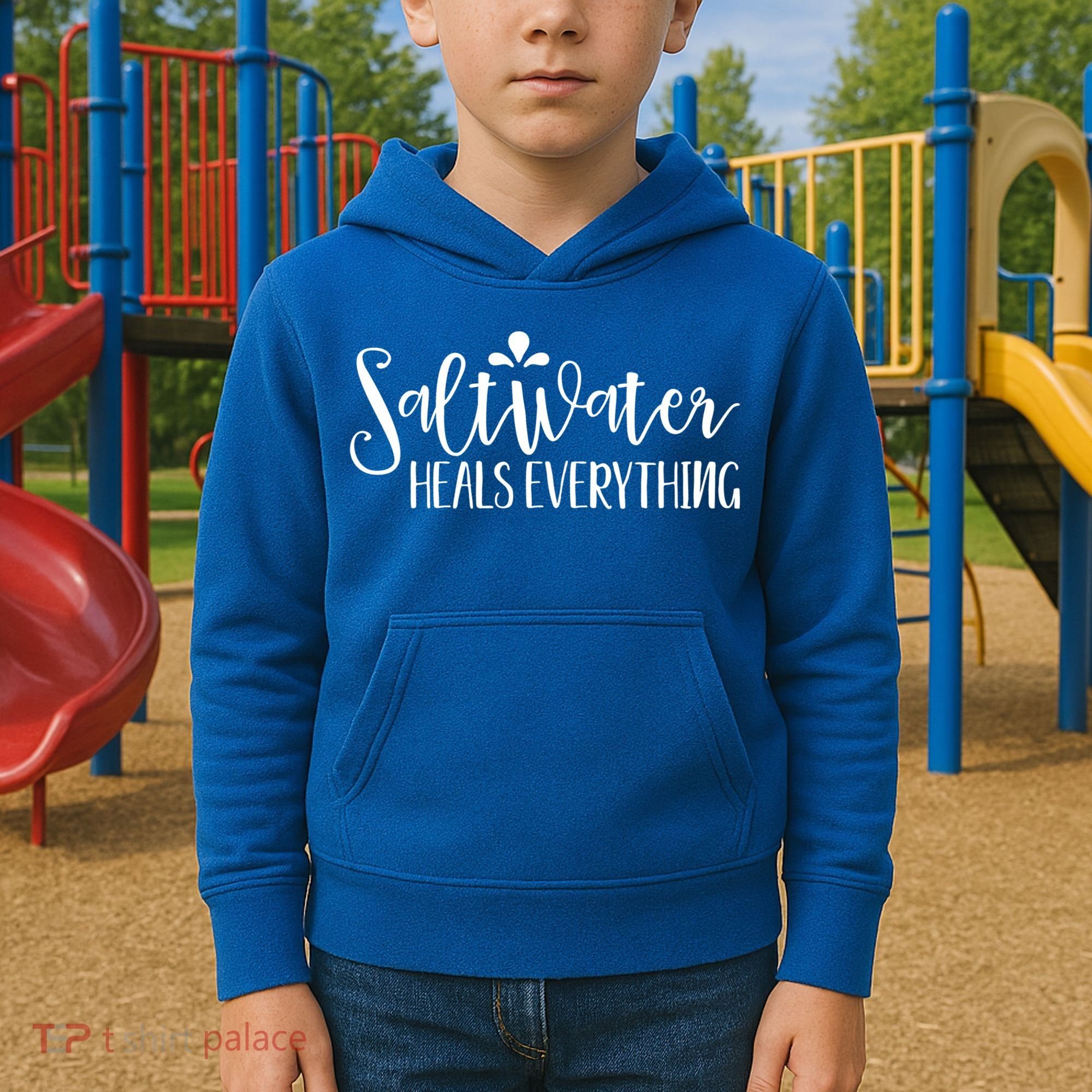 Saltwater Heals Everything Gift Kids Hoodie