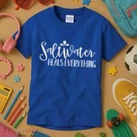 Saltwater Heals Everything Gift Kids T-Shirt thumb 3