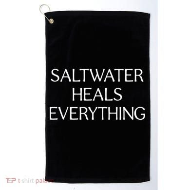 Saltwater Heals Everything Gift Cute Gift Golf Towel