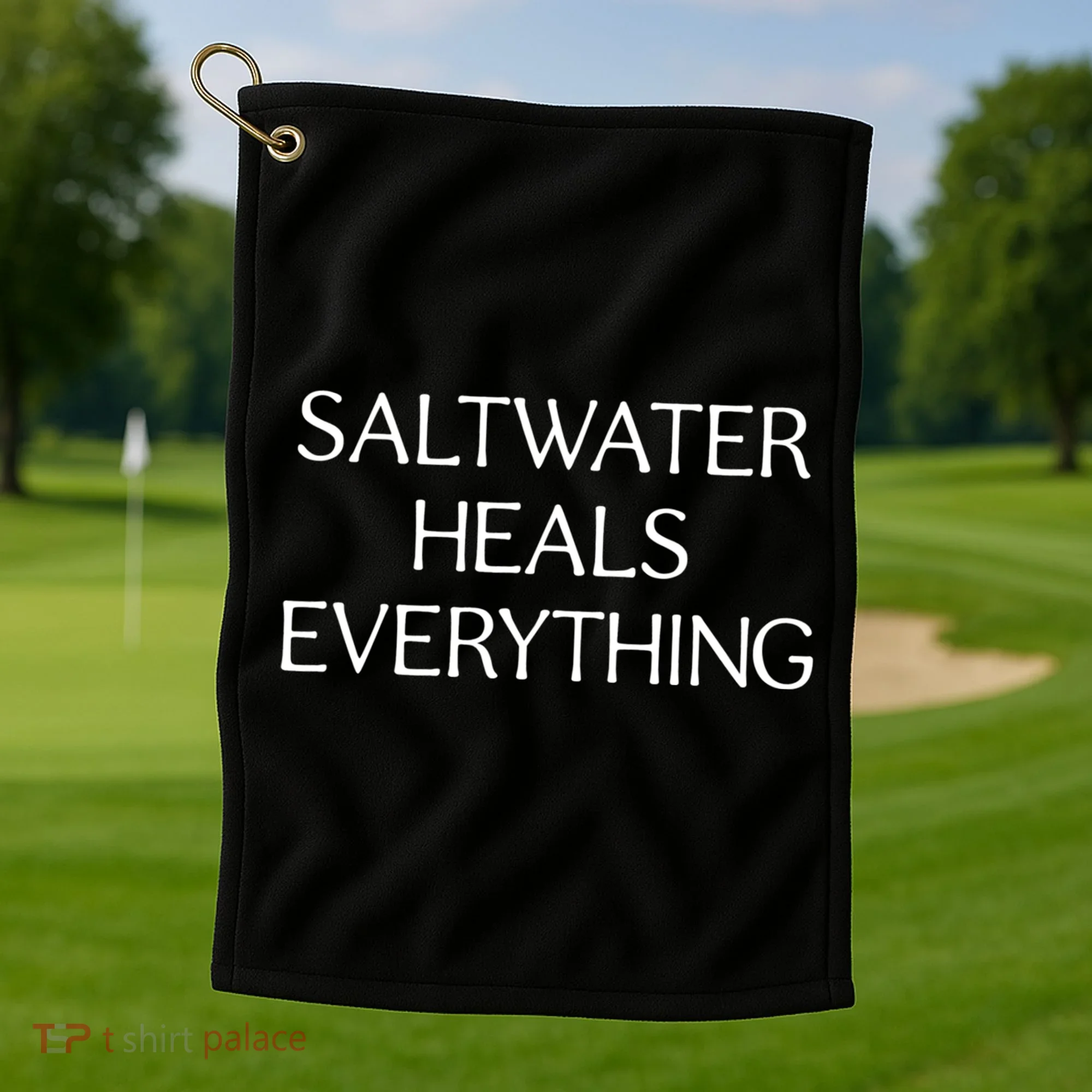Saltwater Heals Everything Gift Cute Gift Golf Towel