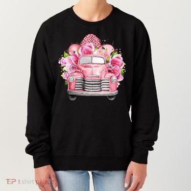 Spring Happy Easter Pink Vintage Truck Women's Sweatshirt