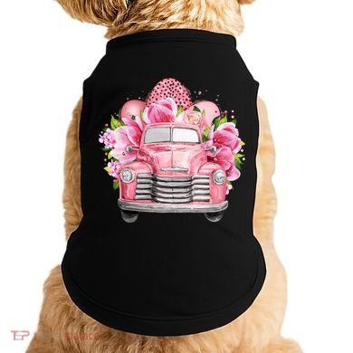 Spring Happy Easter Pink Vintage Truck Doggie Tank