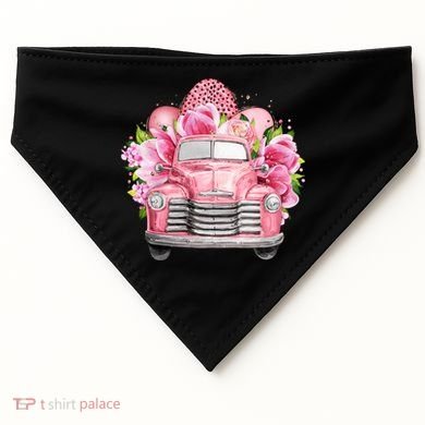 Spring Happy Easter Pink Vintage Truck USA-Made Doggie Bandana