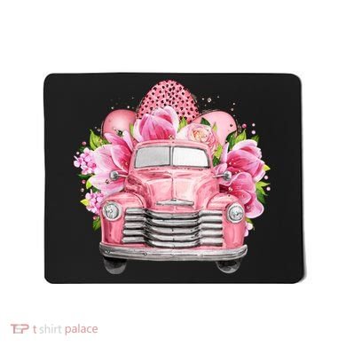 Spring Happy Easter Pink Vintage Truck Mousepad