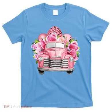 Spring Happy Easter Pink Vintage Truck T-Shirt