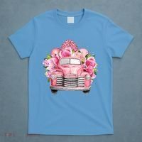 Spring Happy Easter Pink Vintage Truck T-Shirt thumb 4