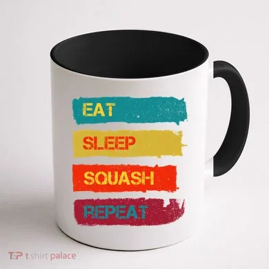 Squash Hobby Eat Sleep Squash Repeat Gift Coffee Mug back