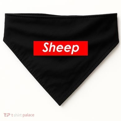 Sheep Red Box Logo USA-Made Doggie Bandana