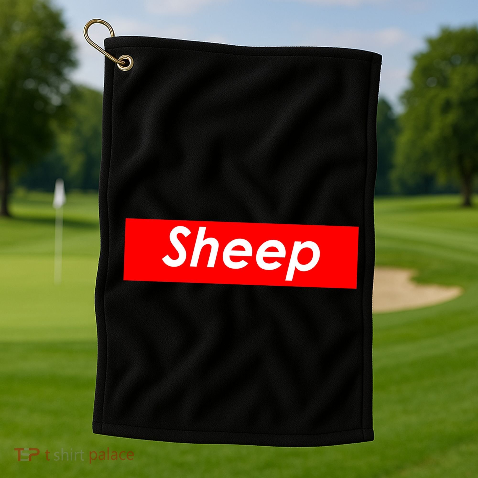 Sheep Red Box Logo Golf Towel