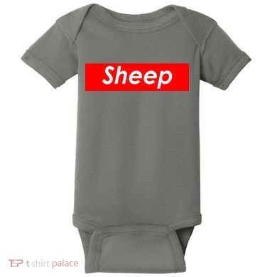 Sheep Red Box Logo Baby Bodysuit