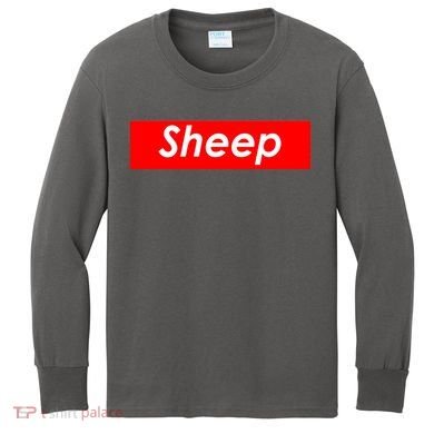 Sheep Red Box Logo Kids Long Sleeve Shirt