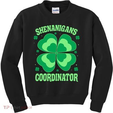 Shenanigan Coordinator Shamrock Clover Kids Sweatshirt
