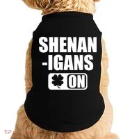 Shenanigans On Drink Mode St. Patrick's Day Clover Doggie Tank thumb 0