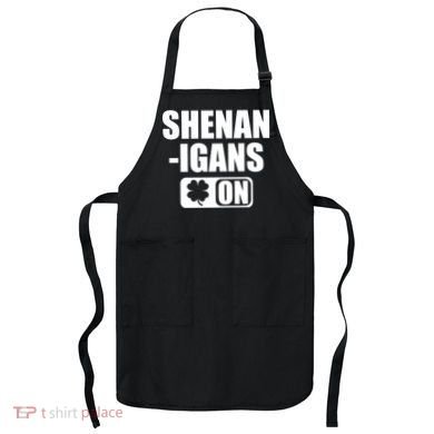 Shenanigans On Drink Mode St. Patrick's Day Clover Apron