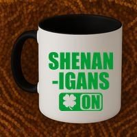 Shenanigans On Drink Mode St. Patrick's Day Clover Coffee Mug thumb 2