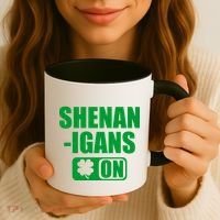 Shenanigans On Drink Mode St. Patrick's Day Clover Coffee Mug thumb 3