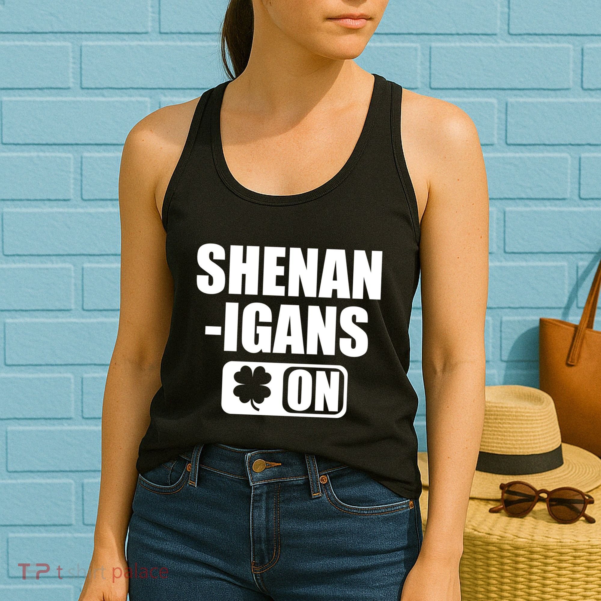 Shenanigans On Drink Mode St. Patrick's Day Clover Women's Tank Top