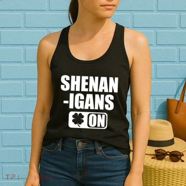 Shenanigans On Drink Mode St. Patrick's Day Clover Women's Tank Top