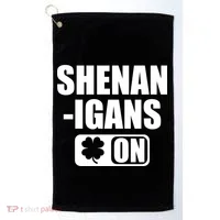 Shenanigans On Drink Mode St. Patrick's Day Clover Golf Towel thumb 0