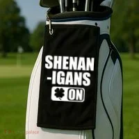 Shenanigans On Drink Mode St. Patrick's Day Clover Golf Towel thumb 2