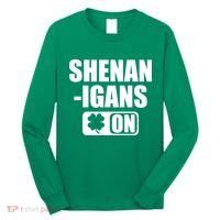 Shenanigans On Drink Mode St. Patrick's Day Clover Long Sleeve Shirt thumb 0